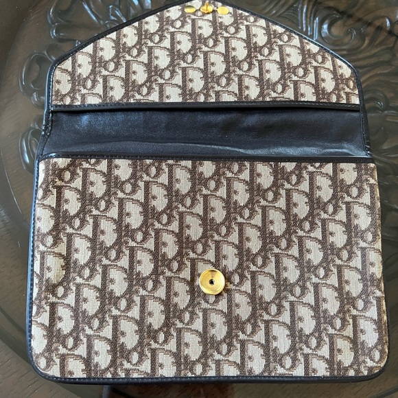 CHRISTIAN DIOR rare Canvas Envelope Clutch Brown monogram - Picture 6 of 6